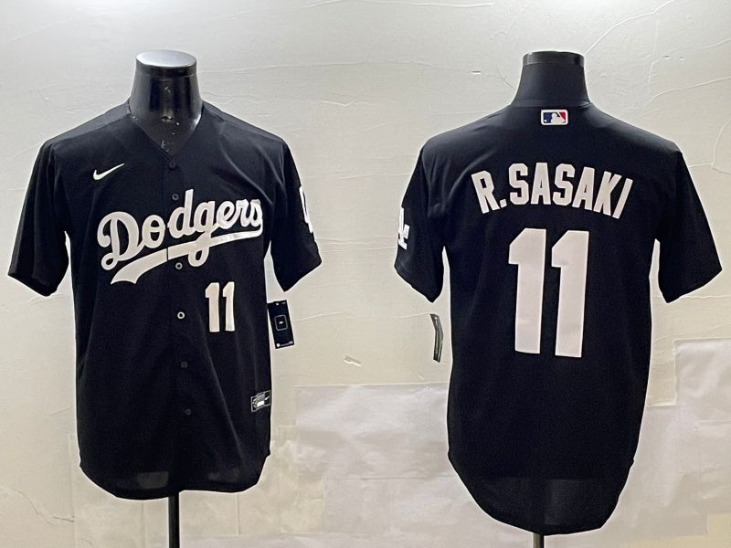 Men Los Angeles Dodgers 11 R.Sasaki Black Game 2025 Nike MLB Jersey style 5